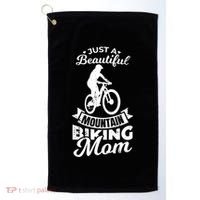 Just A Beautiful Mountain Biking Mom Meaningful Gift Golf Towel thumb 0