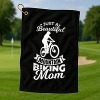 Just A Beautiful Mountain Biking Mom Meaningful Gift Golf Towel thumb 1