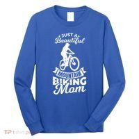 Just A Beautiful Mountain Biking Mom Meaningful Gift Long Sleeve Shirt thumb 0