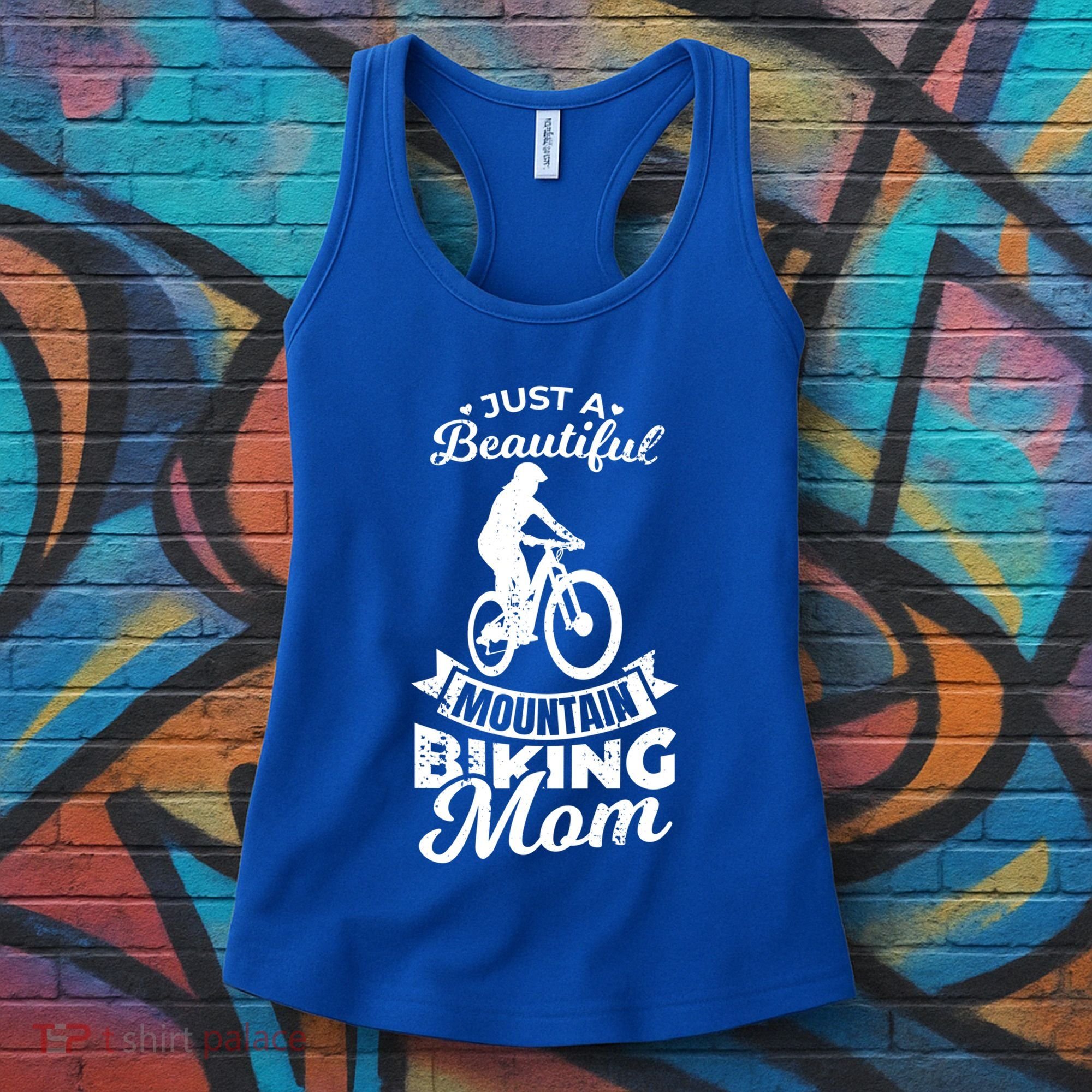 Just A Beautiful Mountain Biking Mom Meaningful Gift Women's Tank Top