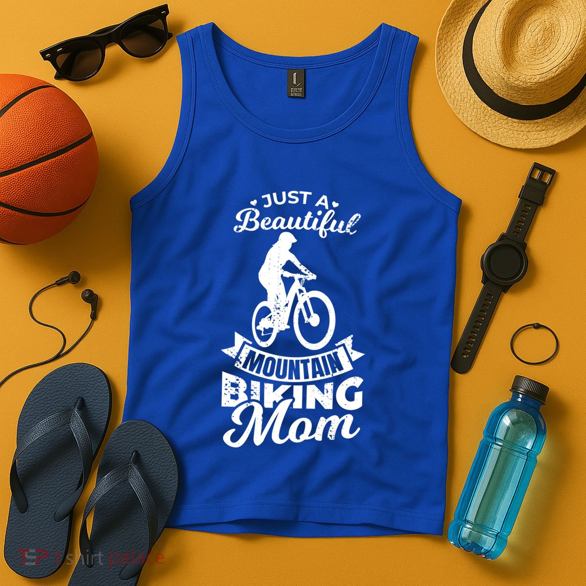 Just A Beautiful Mountain Biking Mom Meaningful Gift Tank Top