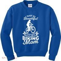 Just A Beautiful Mountain Biking Mom Meaningful Gift Kids Sweatshirt thumb 0