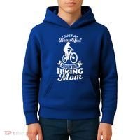 Just A Beautiful Mountain Biking Mom Meaningful Gift Kids Hoodie thumb 4