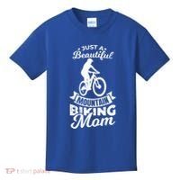Just A Beautiful Mountain Biking Mom Meaningful Gift Kids T-Shirt thumb 0