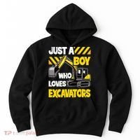 Just A Boy Who Loves Excavators Construction Vehicle Hoodie thumb 0