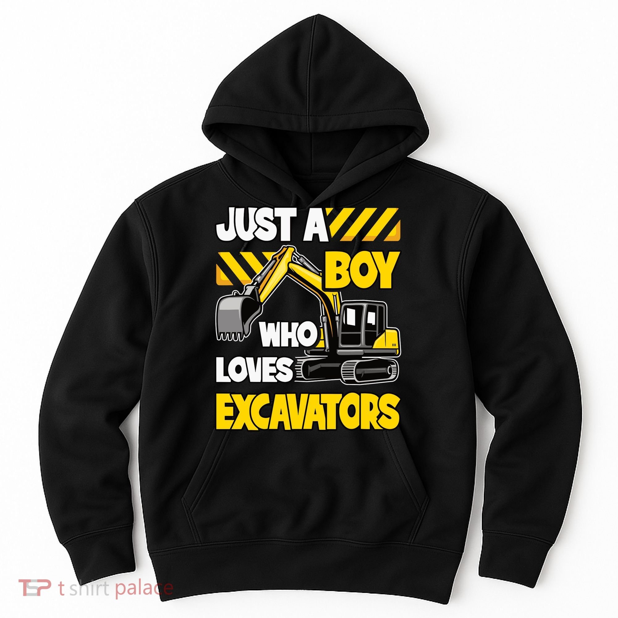Just A Boy Who Loves Excavators Construction Vehicle Hoodie