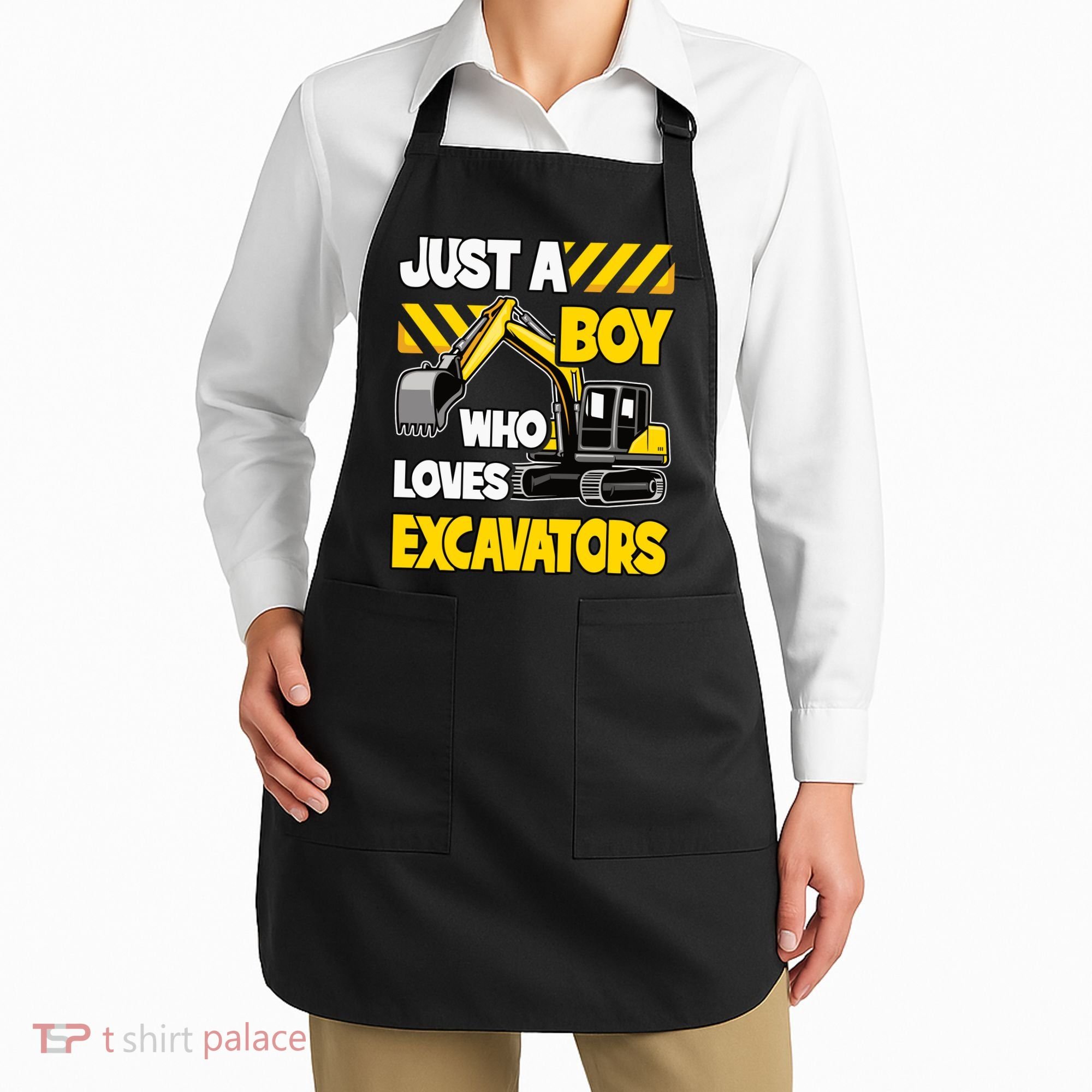 Just A Boy Who Loves Excavators Construction Vehicle Apron