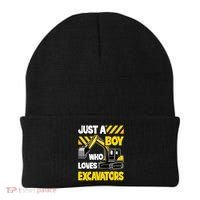 Just A Boy Who Loves Excavators Construction Vehicle Beanie thumb 0