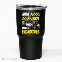 Just A Boy Who Loves Excavators Construction Vehicle Tumbler thumb 0