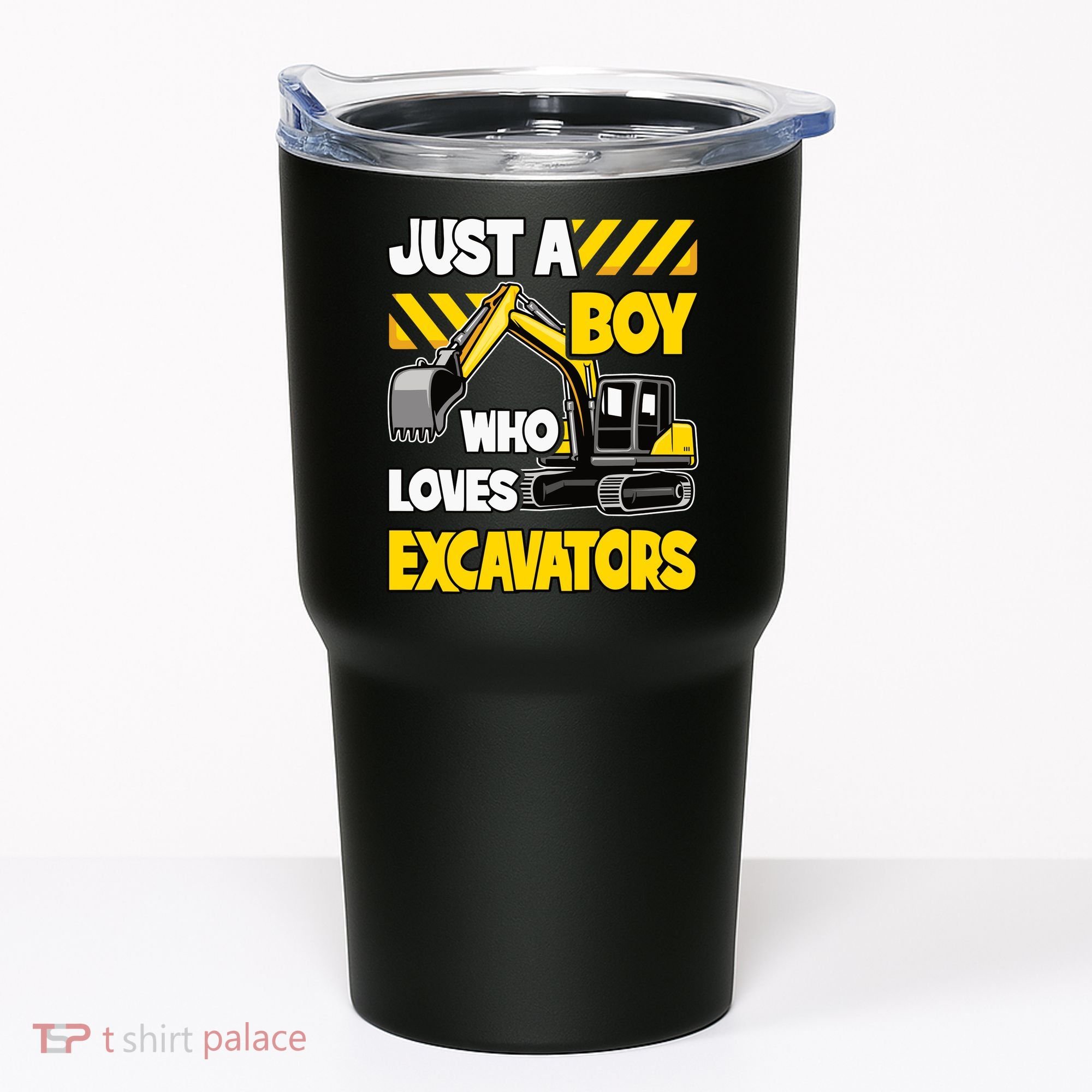 Just A Boy Who Loves Excavators Construction Vehicle Tumbler