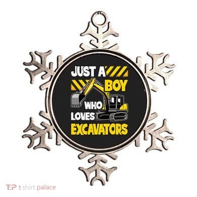 Just A Boy Who Loves Excavators Construction Vehicle Ornament