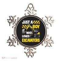 Just A Boy Who Loves Excavators Construction Vehicle Ornament thumb 0