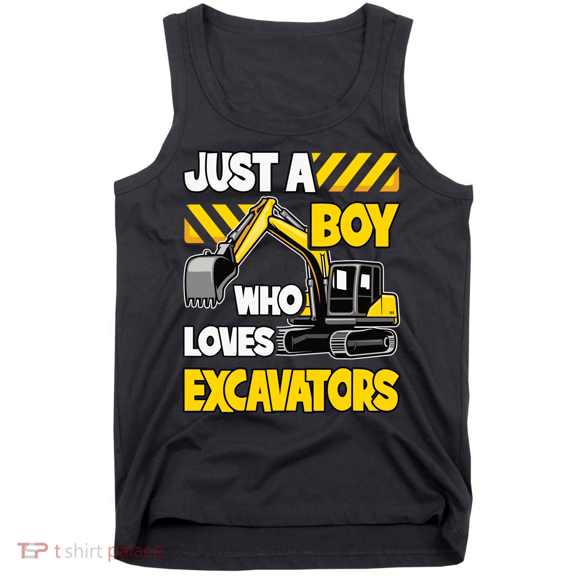 Just A Boy Who Loves Excavators Construction Vehicle Tank Top