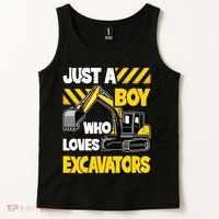 Just A Boy Who Loves Excavators Construction Vehicle Tank Top thumb 2