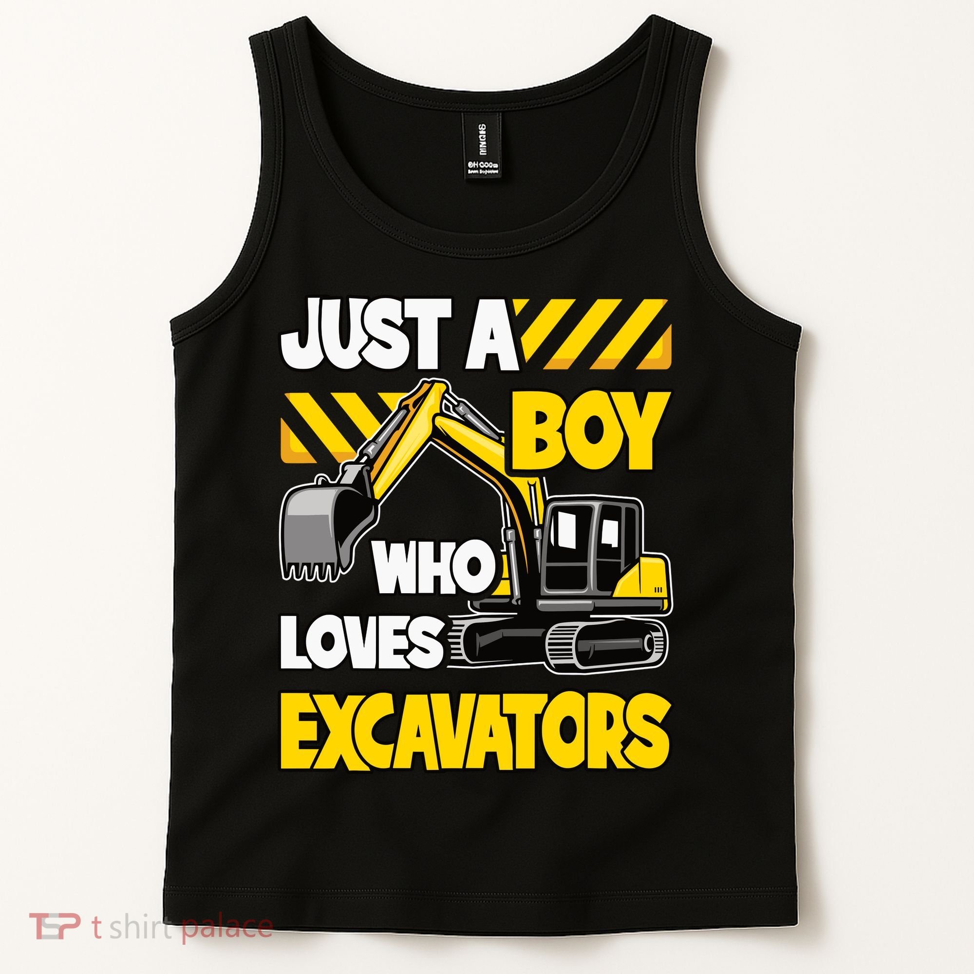 Just A Boy Who Loves Excavators Construction Vehicle Tank Top