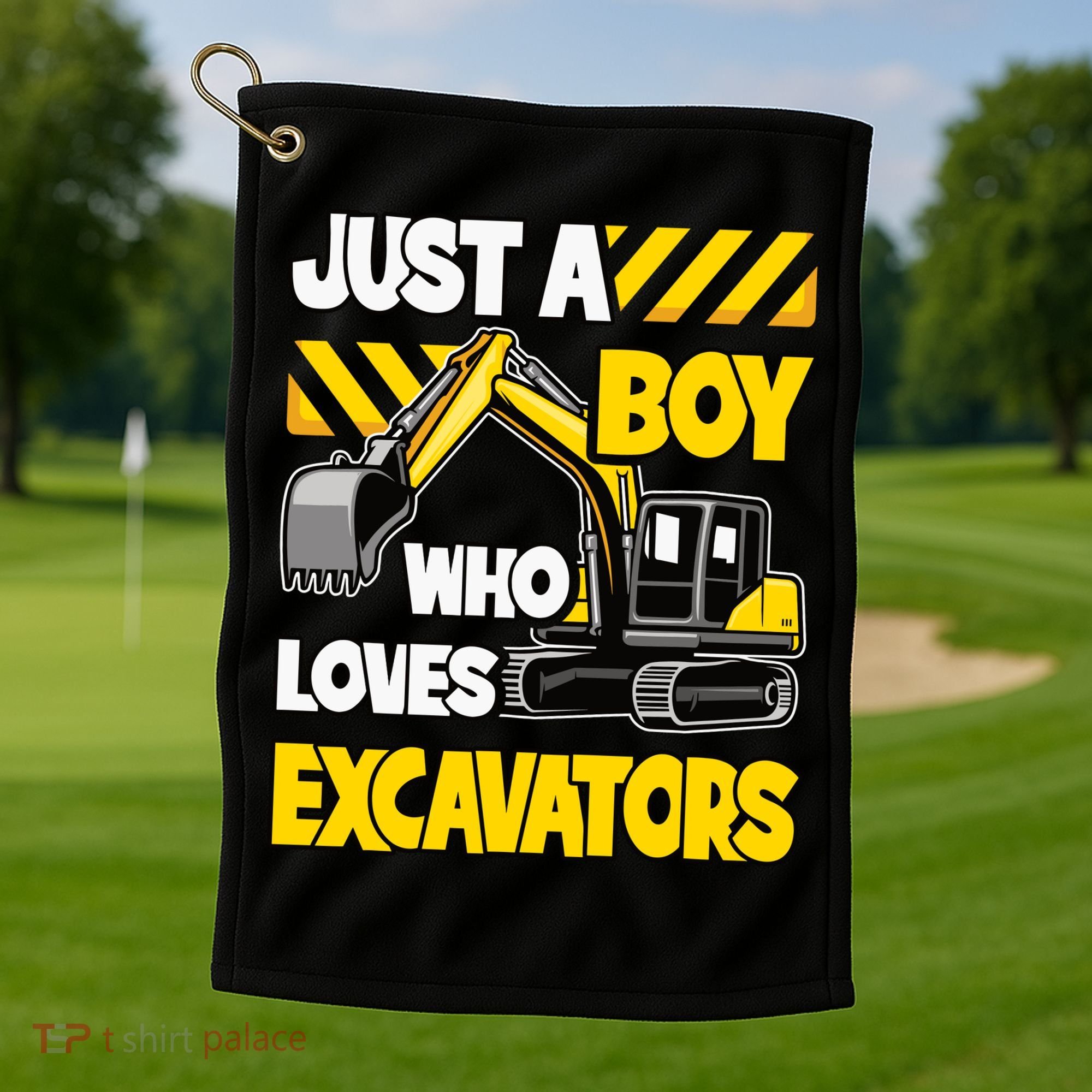 Just A Boy Who Loves Excavators Construction Vehicle Golf Towel