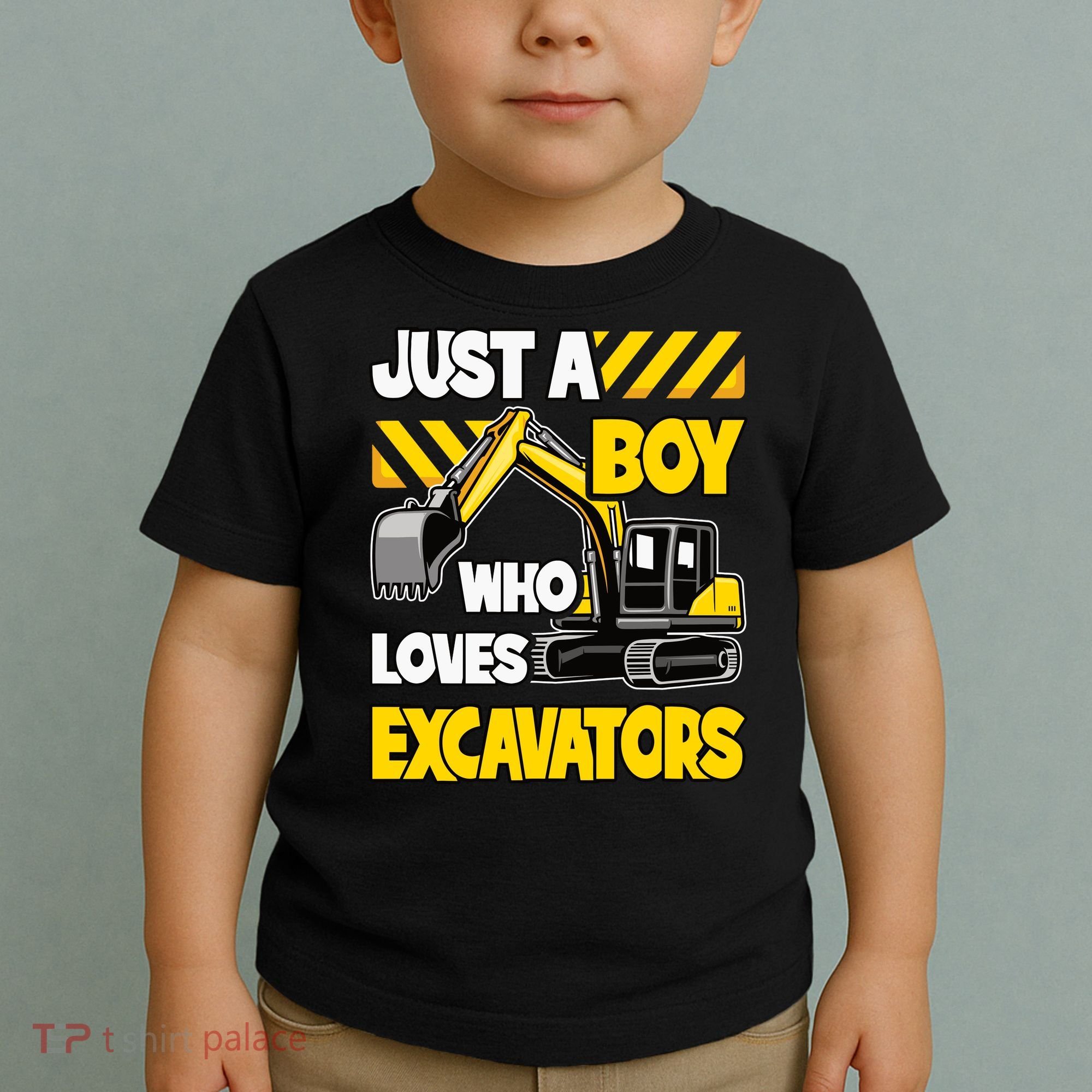 Just A Boy Who Loves Excavators Construction Vehicle Toddler T-Shirt