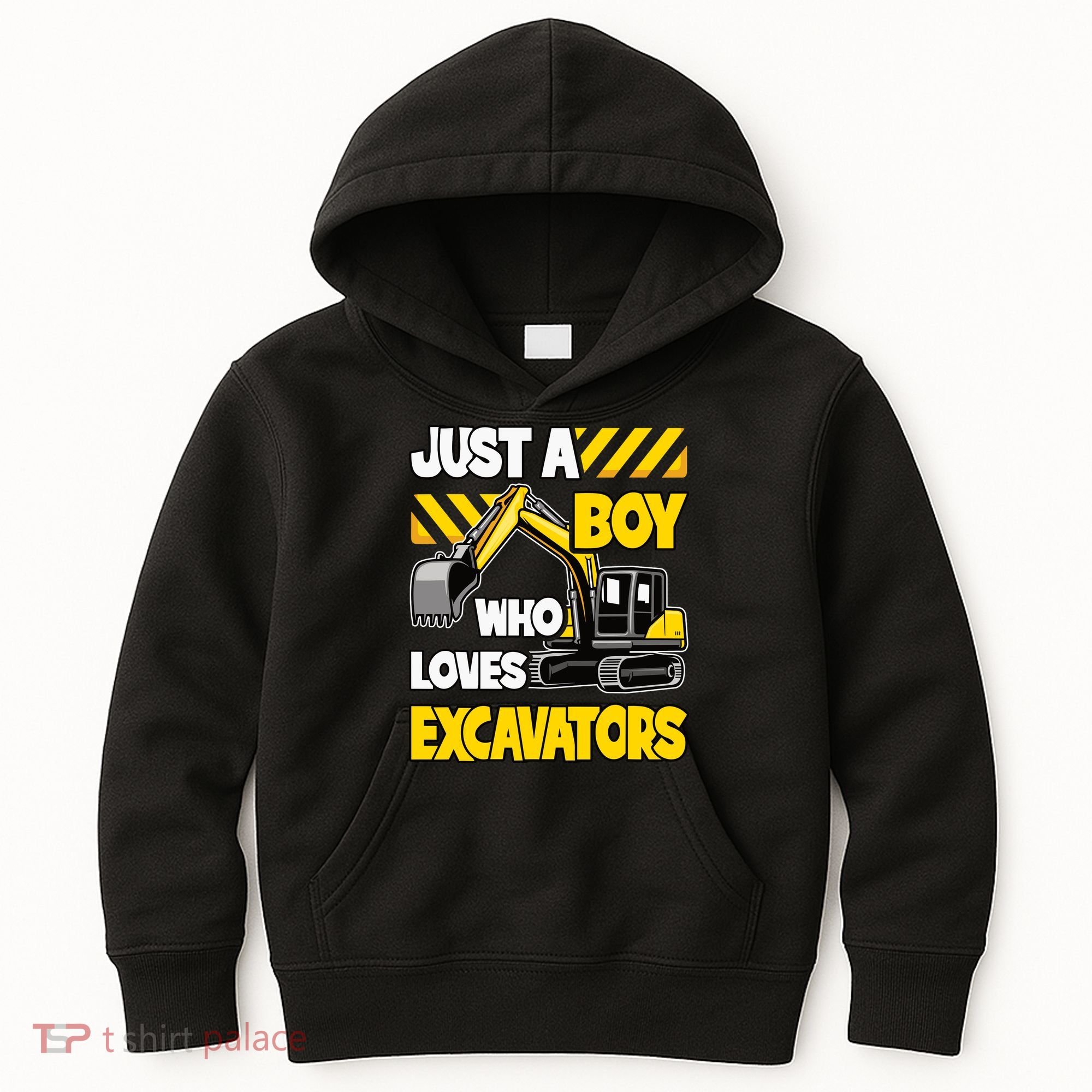 Just A Boy Who Loves Excavators Construction Vehicle Kids Hoodie