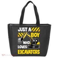 Just A Boy Who Loves Excavators Construction Vehicle Tote Bag thumb 0