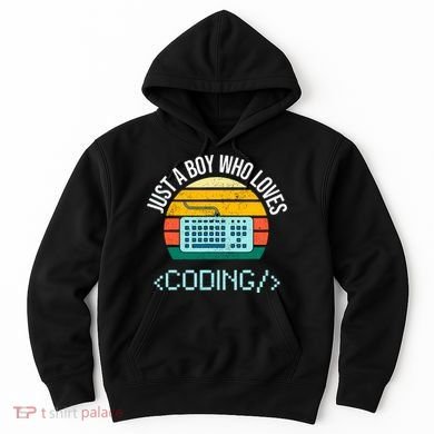 Just A Boy Who Loves Coding Computer Funny Hoodie