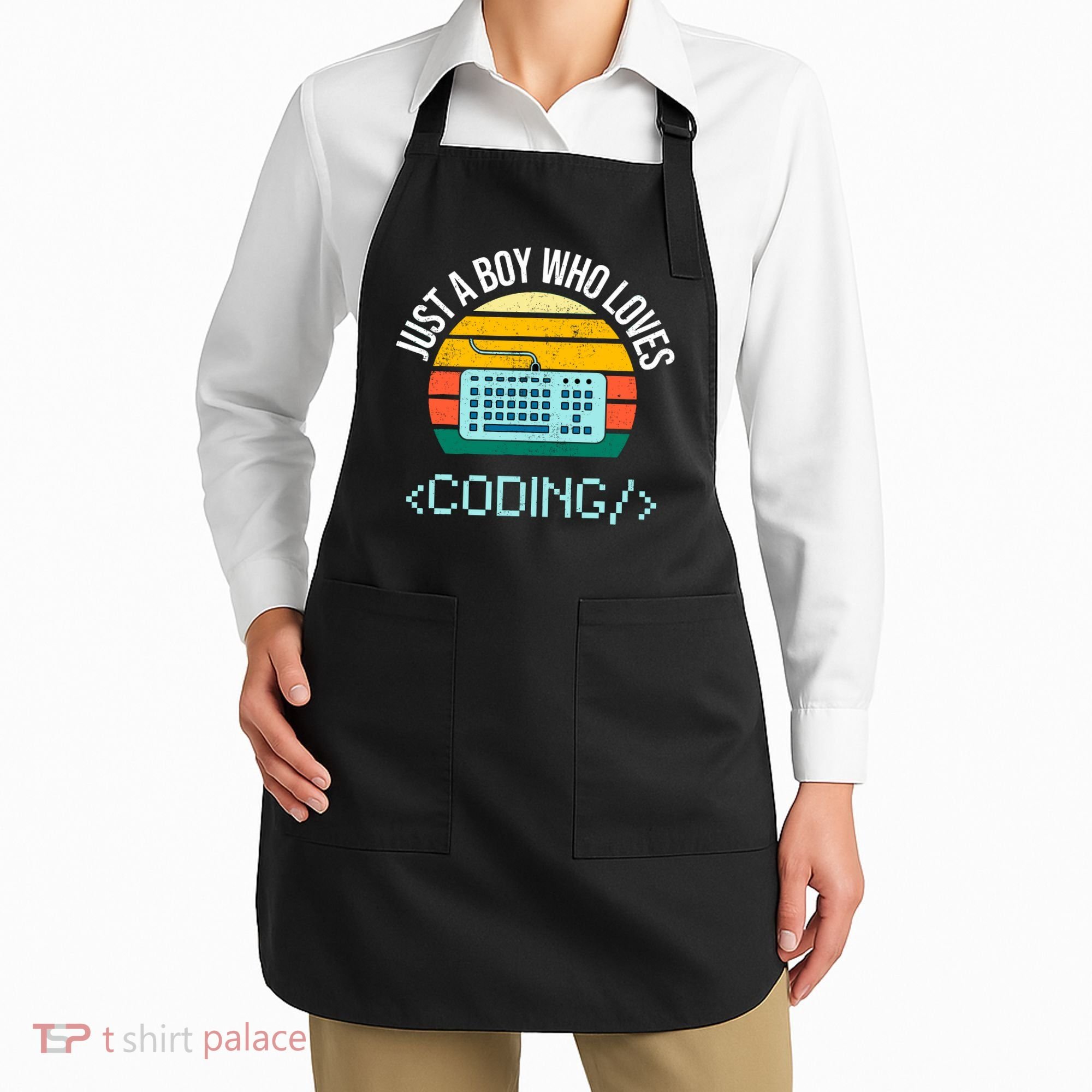 Just A Boy Who Loves Coding Computer Funny Apron