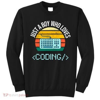 Just A Boy Who Loves Coding Computer Funny Sweatshirt