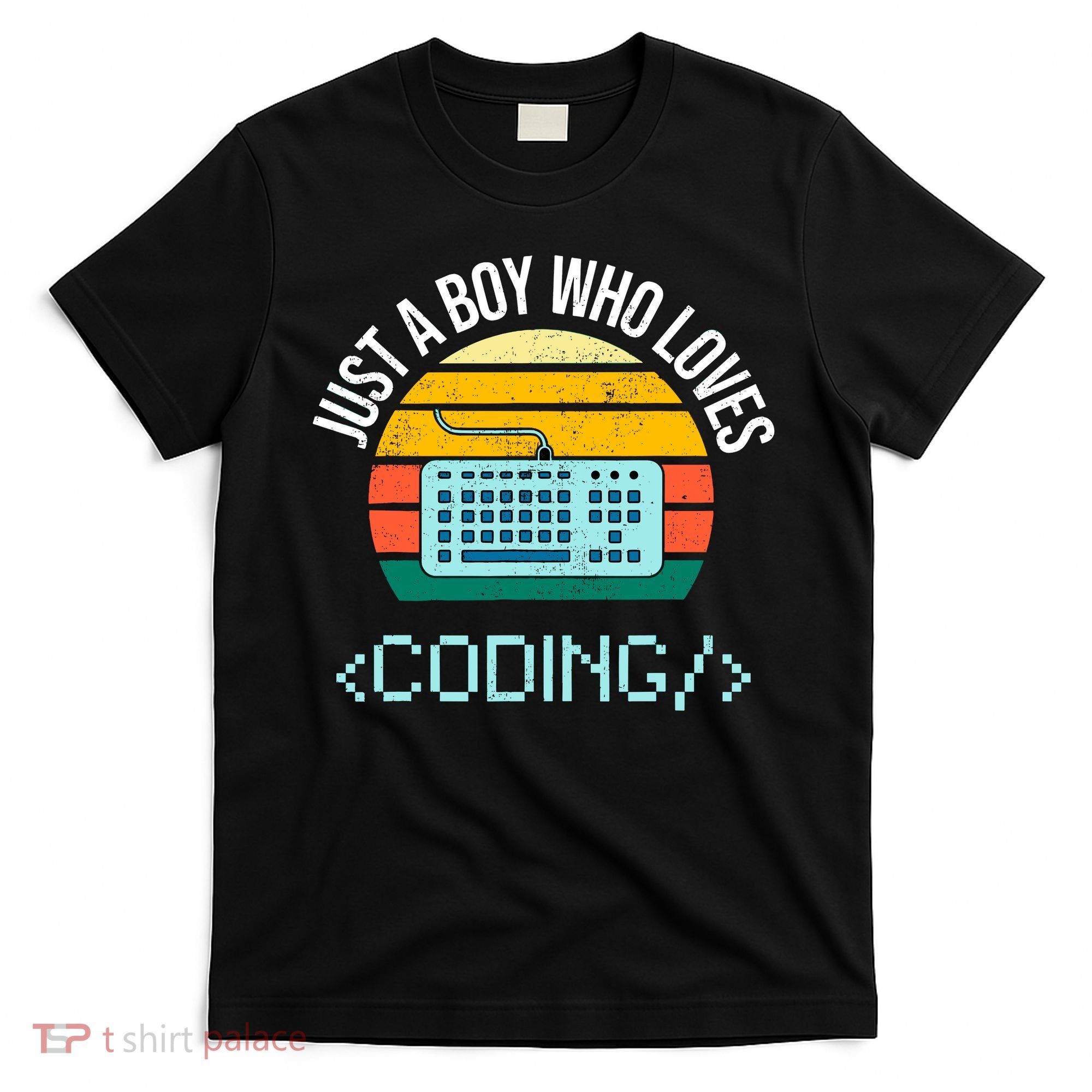 Just A Boy Who Loves Coding Computer Funny T-Shirt