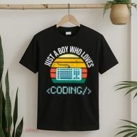 Just A Boy Who Loves Coding Computer Funny T-Shirt thumb 2