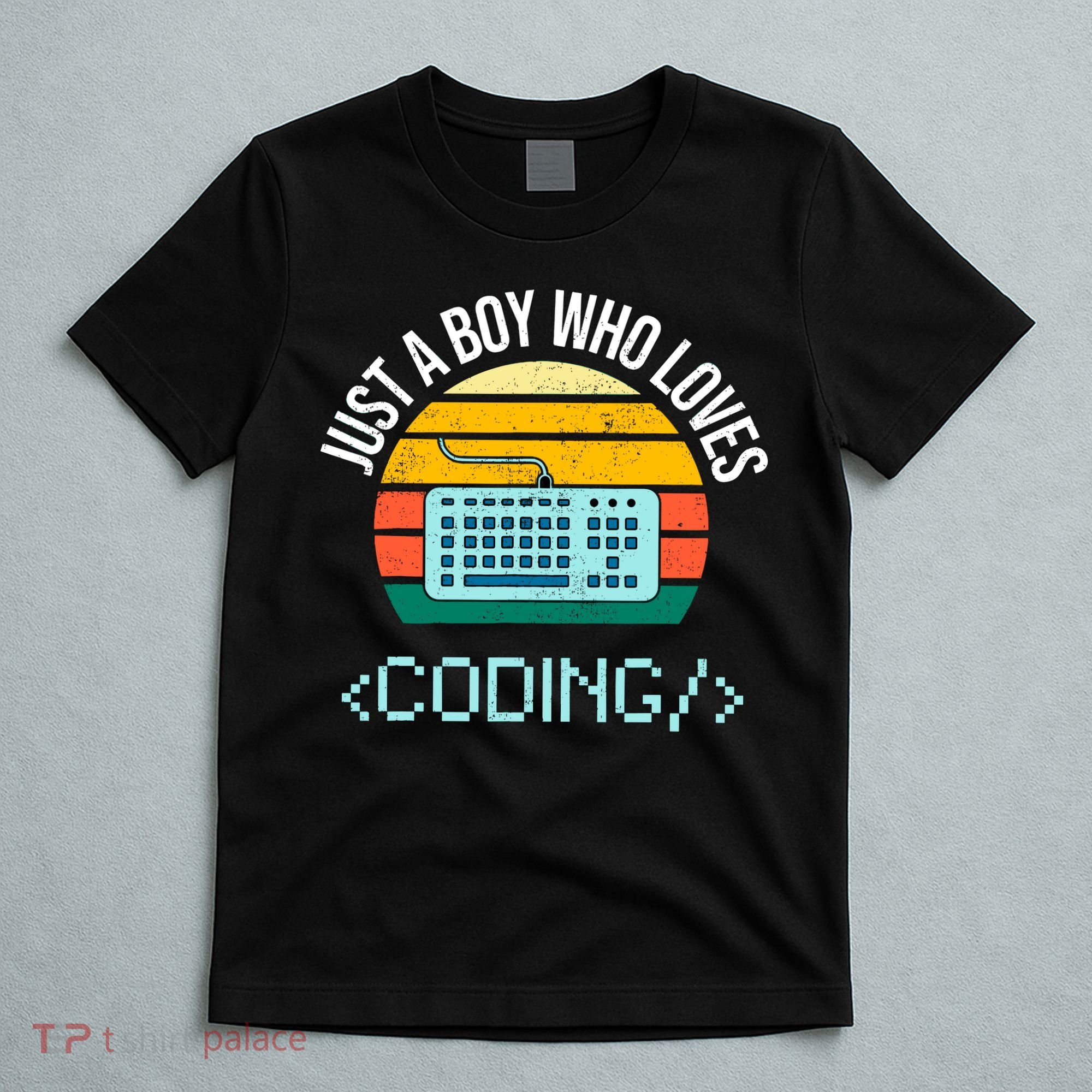 Just A Boy Who Loves Coding Computer Funny T-Shirt