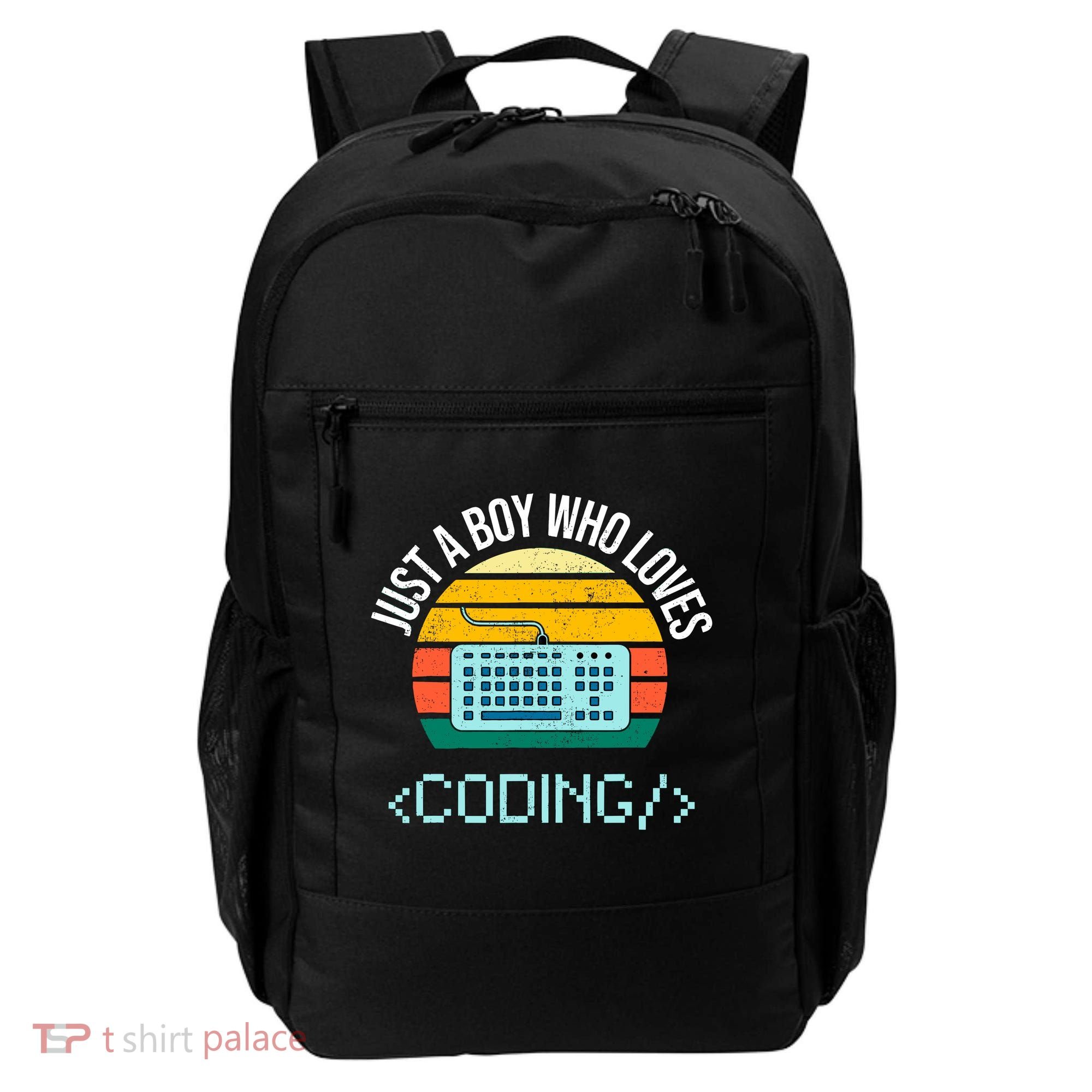 Just A Boy Who Loves Coding Computer Funny Backpack