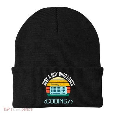 Just A Boy Who Loves Coding Computer Funny Beanie