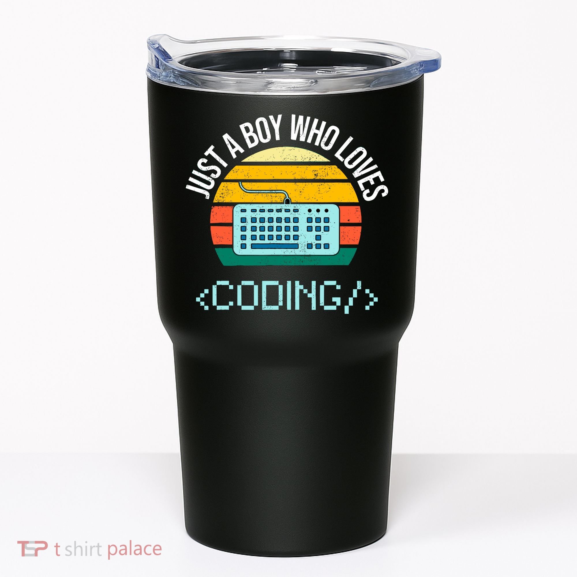 Just A Boy Who Loves Coding Computer Funny Tumbler