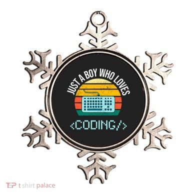 Just A Boy Who Loves Coding Computer Funny Ornament