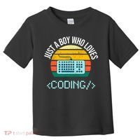 Just A Boy Who Loves Coding Computer Funny Toddler T-Shirt thumb 0