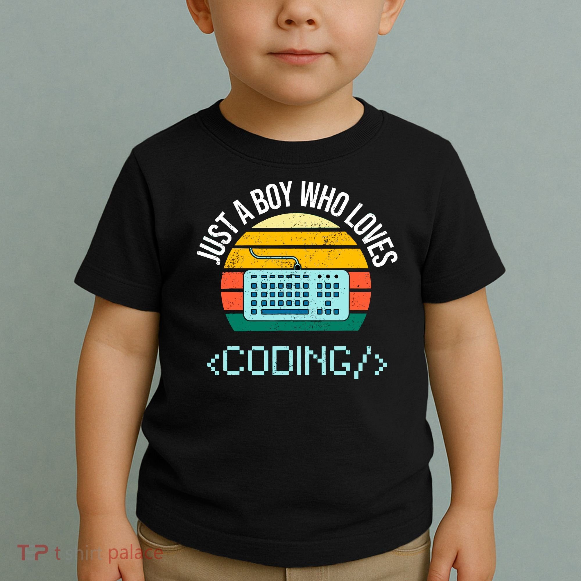 Just A Boy Who Loves Coding Computer Funny Toddler T-Shirt