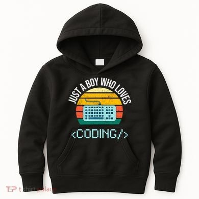 Just A Boy Who Loves Coding Computer Funny Kids Hoodie