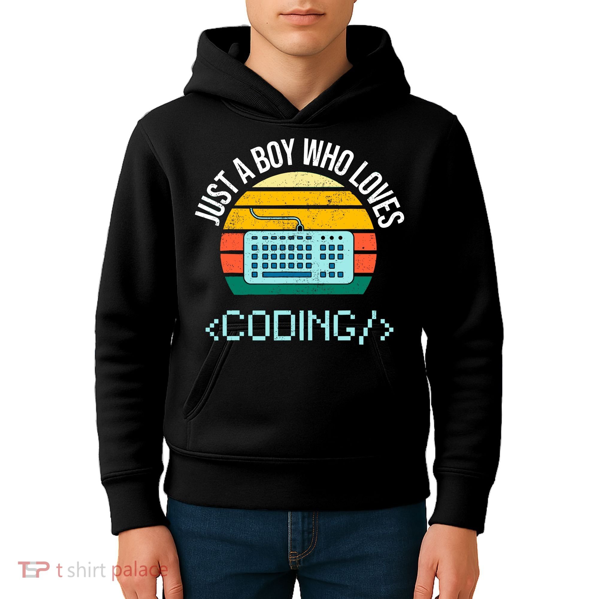 Just A Boy Who Loves Coding Computer Funny Kids Hoodie
