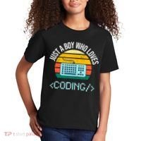 Just A Boy Who Loves Coding Computer Funny Kids T-Shirt thumb 2