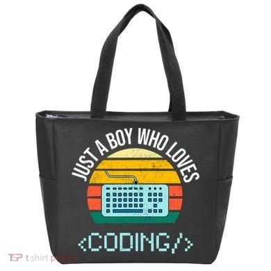 Just A Boy Who Loves Coding Computer Funny Tote Bag
