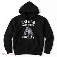 Just A Boy Who Loves Gorillas, Gorilla Lover Gift Hoodie thumb 0