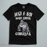 Just A Boy Who Loves Gorillas, Gorilla Lover Gift T-Shirt thumb 5