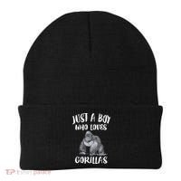 Just A Boy Who Loves Gorillas, Gorilla Lover Gift Beanie thumb 0