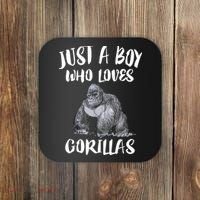 Just A Boy Who Loves Gorillas, Gorilla Lover Gift Coaster thumb 0