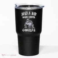 Just A Boy Who Loves Gorillas, Gorilla Lover Gift Tumbler thumb 0