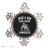 Just A Boy Who Loves Gorillas, Gorilla Lover Gift Ornament thumb 0