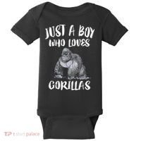 Just A Boy Who Loves Gorillas, Gorilla Lover Gift Baby Bodysuit thumb 0