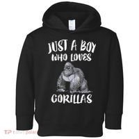 Just A Boy Who Loves Gorillas, Gorilla Lover Gift Toddler Hoodie thumb 0