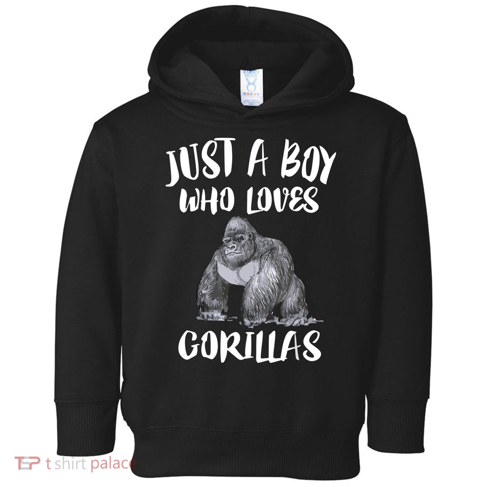 Just A Boy Who Loves Gorillas, Gorilla Lover Gift Toddler Hoodie