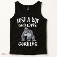 Just A Boy Who Loves Gorillas, Gorilla Lover Gift Tank Top thumb 2