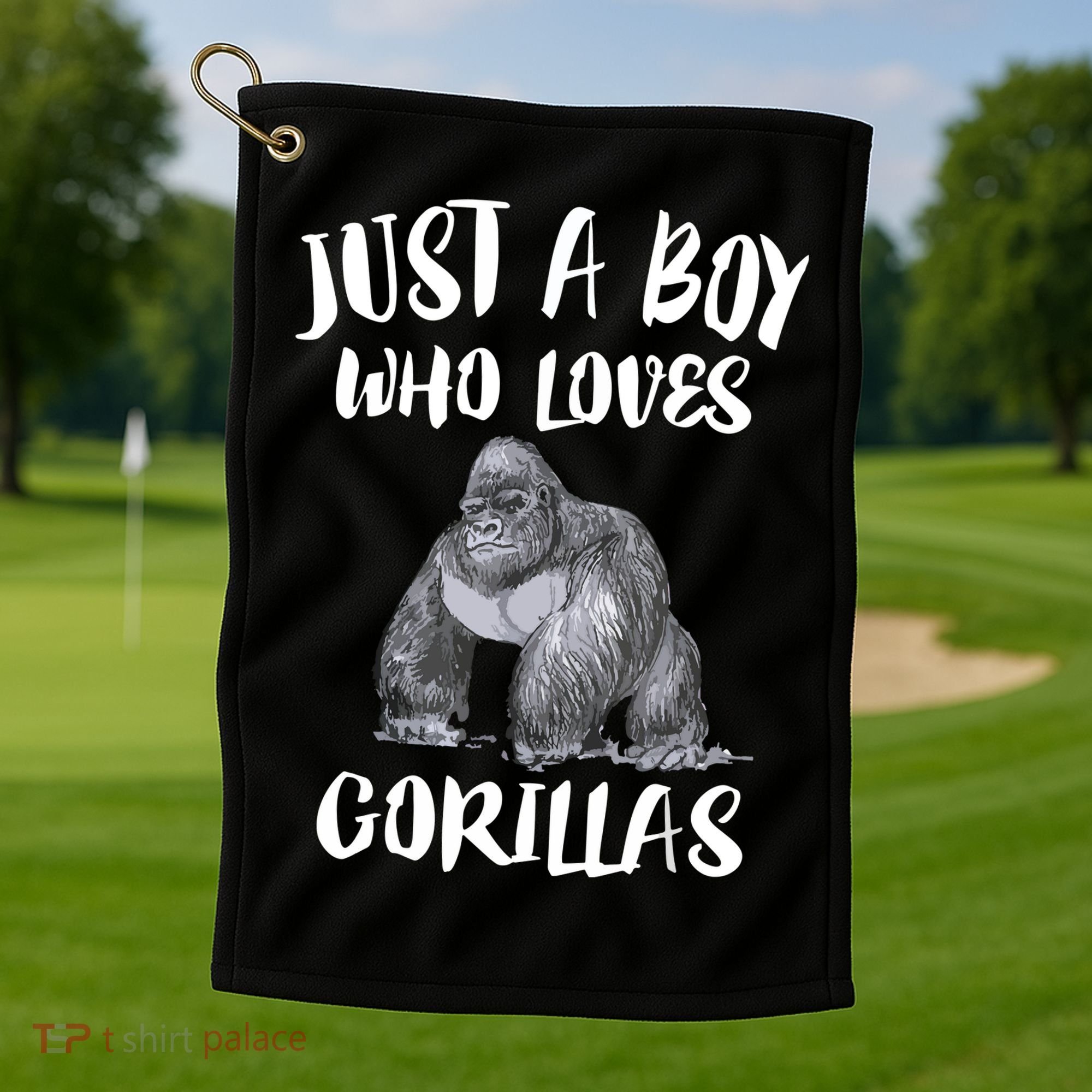 Just A Boy Who Loves Gorillas, Gorilla Lover Gift Golf Towel